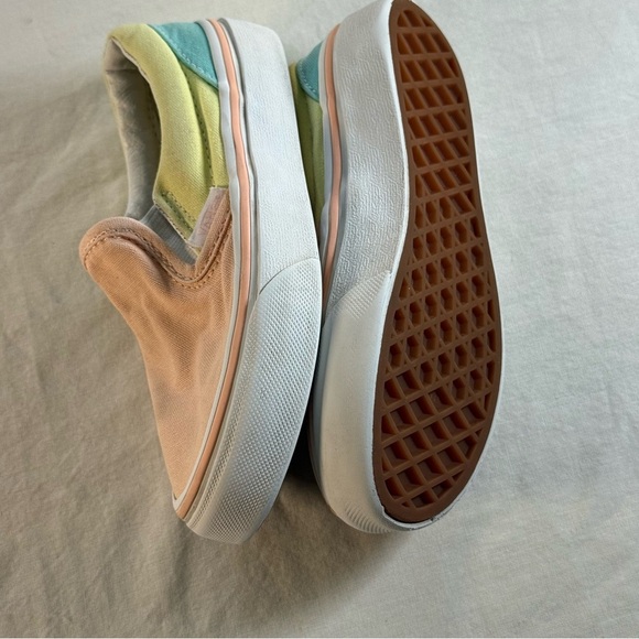 Vans Kids Slip-On Sneakers - Peach and Light Yellow - Picture 10 of 15